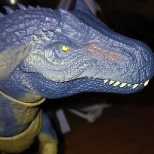 Blue and Tan Dinosaur Reptile Toy